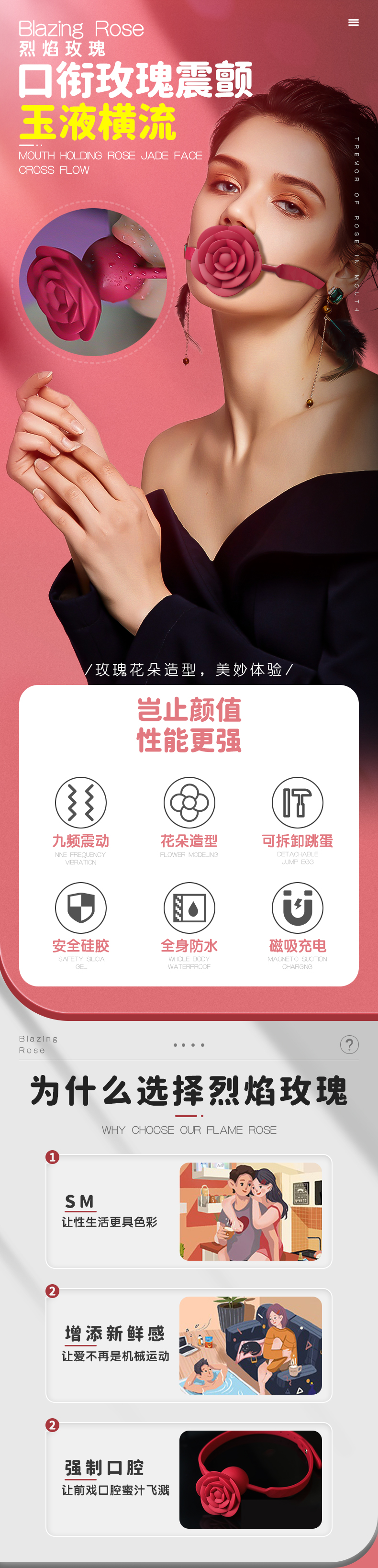 口銜玫瑰震顫sm口塞
