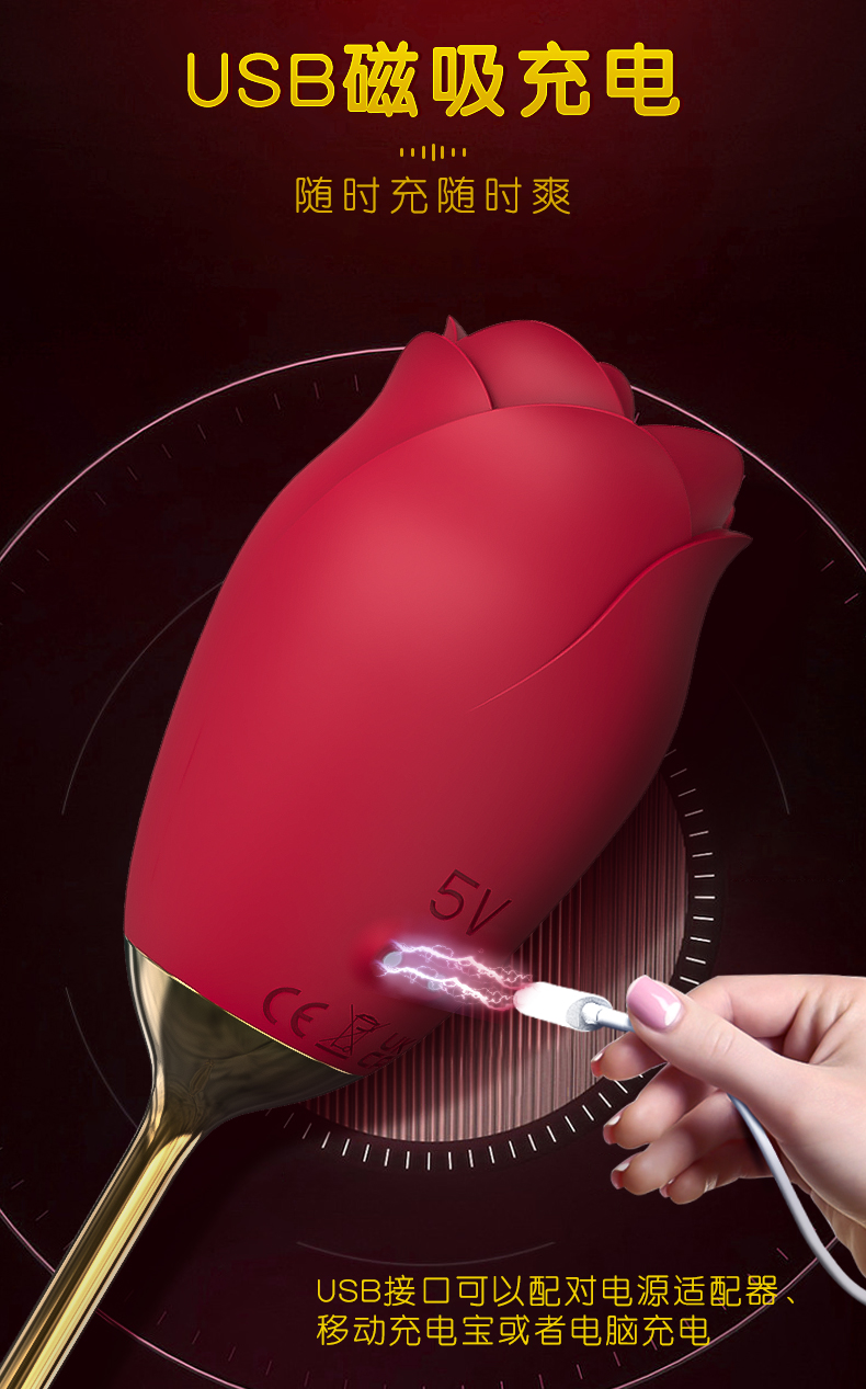 玫瑰舌舔器usb磁吸充電說(shuō)明