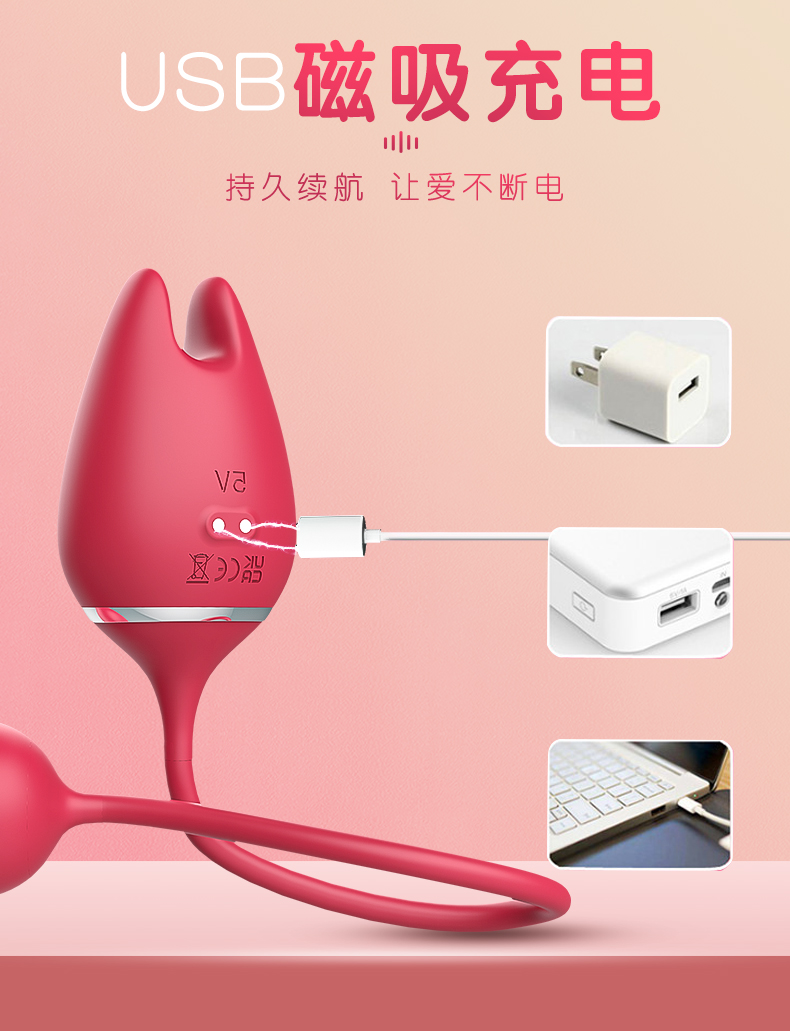 男女共用成人用品伸縮跳蛋充電展示圖